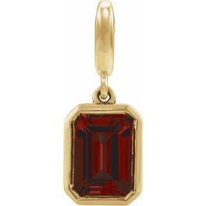 14K Yellow Gold Natural Mozambique Garnet Charm/Pendant