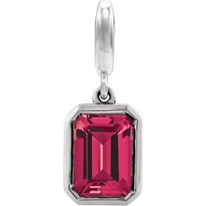 14K White Gold Natural Ruby Charm/Pendant