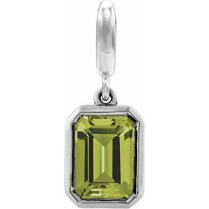 Sterling Silver Natural Peridot Charm/Pendant