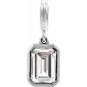 14K White Gold 1CT Lab-Grown Diamond Charm/Pendant