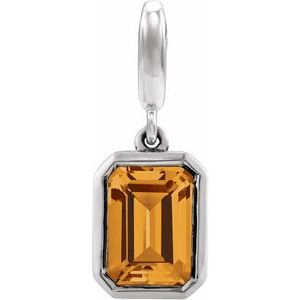 Sterling Silver Natural Citrine Charm/Pendant