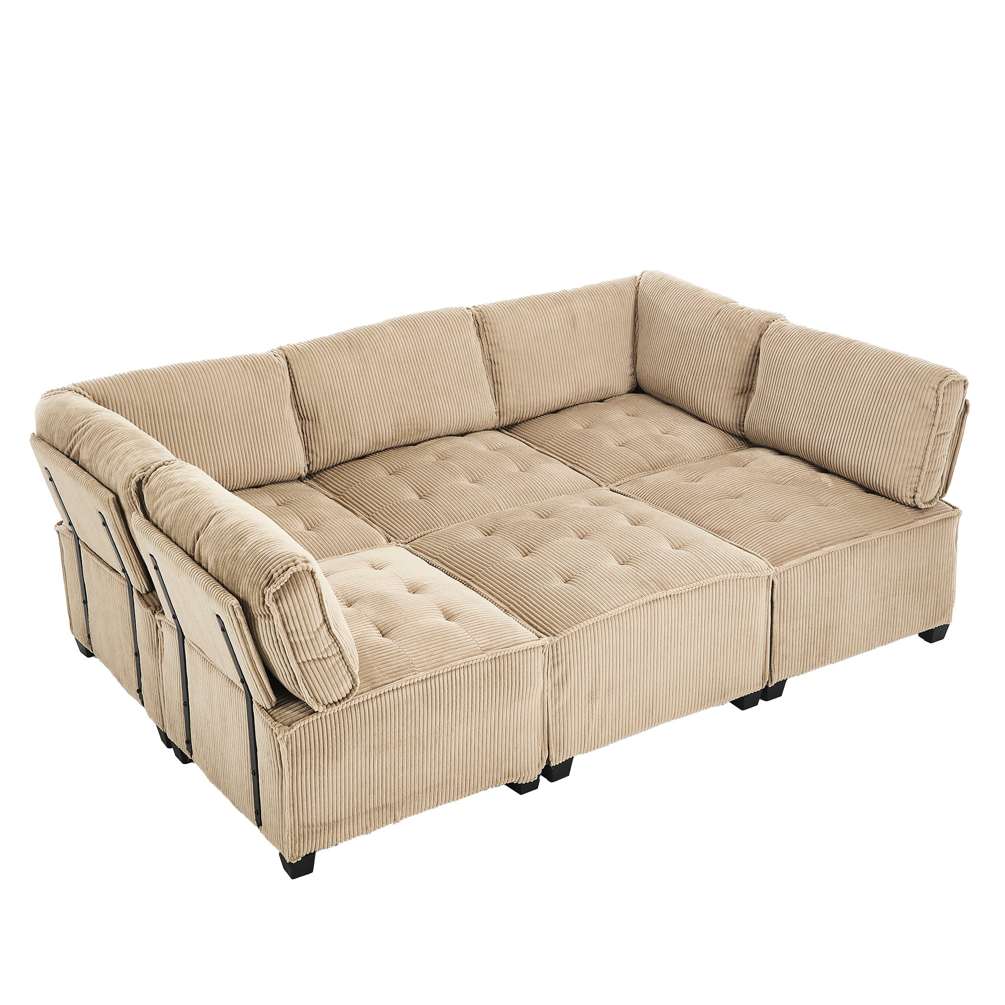 UNITED WE WIN Modular Sectional Sofa U Shaped Modular Couch with Reversible Chaise Modular Sofa Sectional Couch,6- Seat Convertible Sofa,Fit for Living Room