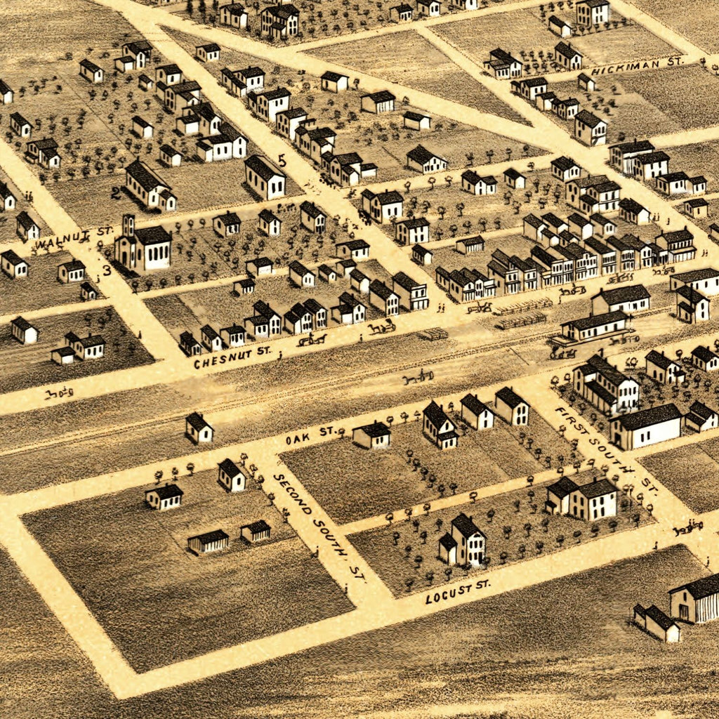 Vintage Map of Manteno, Illinois 1869