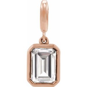 14K Rose Gold 1CT Lab-Grown Diamond Charm/Pendant