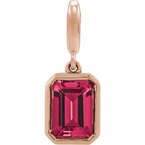 14K Rose Gold Natural Ruby Charm/Pendant