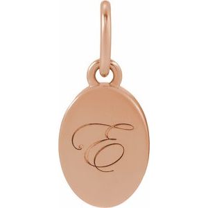 14K Rose Gold Engravable Oval Pendant – image 4