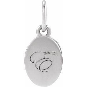 14K White Gold Engravable Oval Pendant – image 4