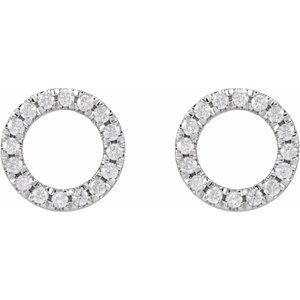 Sterling Silver 1/2 CTW Natural Diamond Circle Earrings – image 2
