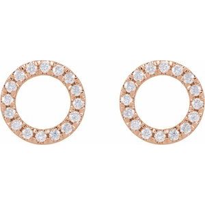 14K Rose Gold 1/2 CTW Natural Diamond Circle Earrings – image 2