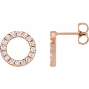 14K Rose Gold 1/2 CTW Lab-Grown Diamond Circle Earrings