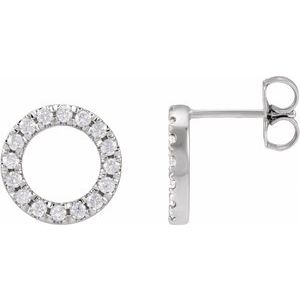 Platinum 1/2 CTW Lab-Grown Diamond Circle Earrings