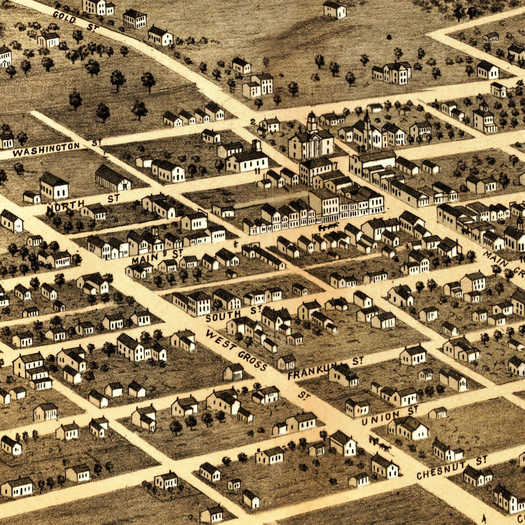 Vintage Map of Mount Sterling, Illinois 1869