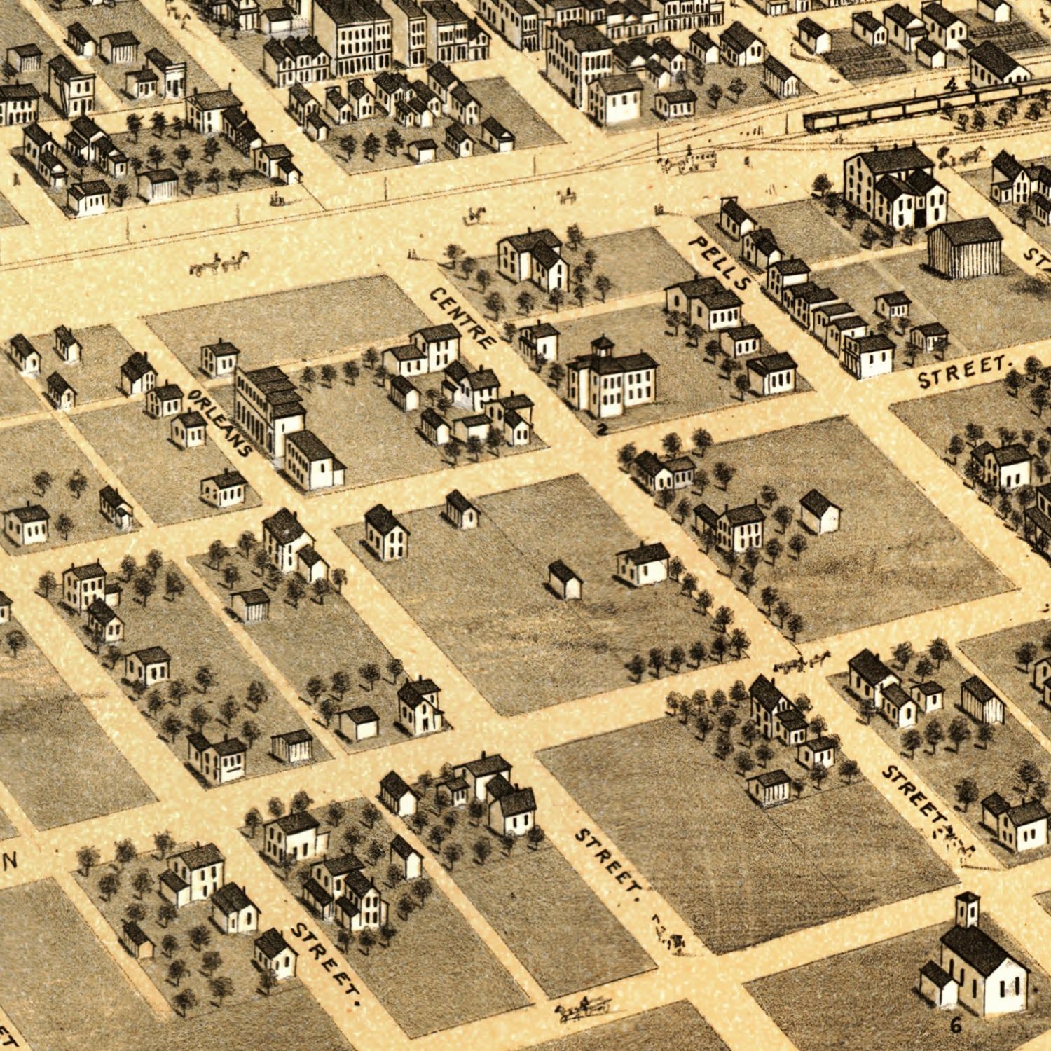 Vintage Map of Paxton, Illinois 1869