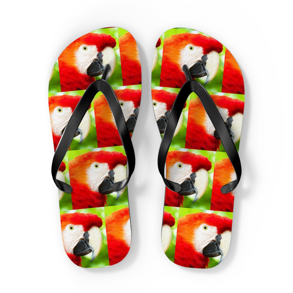 Scarlet Macaw Parrot Flip Flops