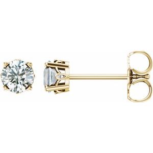 14K Yellow Gold 1/2 CTW Lab-Grown Diamond Scroll Setting® Stud Earrings