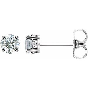 Sterling Silver 1/2 CTW Lab-Grown Diamond Scroll Setting® Stud Earrings