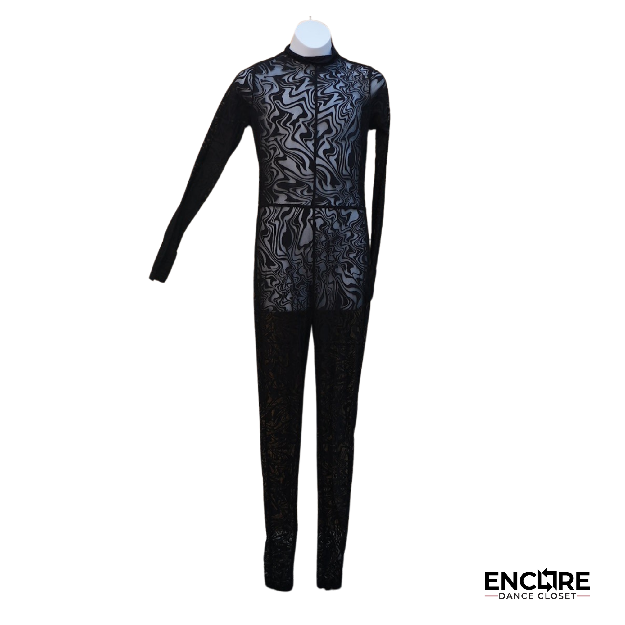 Unitard in Black Mesh