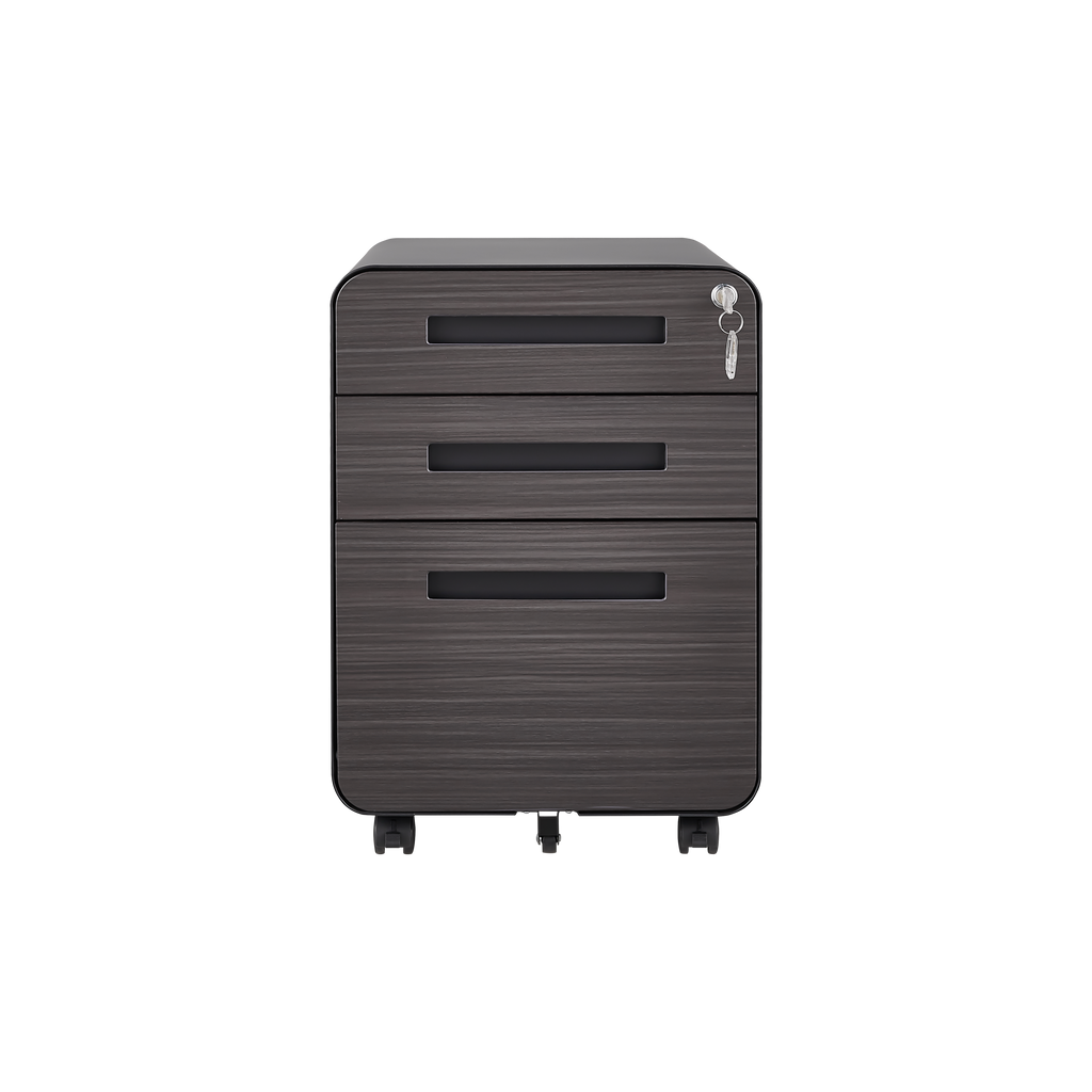 3 Drawer Mobile File Cabinet Under Desk Office,Simple Style Versatile Storage Cabinet for Legal/Letter/A4 Files, 5 Wheel Design Anti-Tilting Cold Rolled Steel Waterproof Moisture-Proof Black