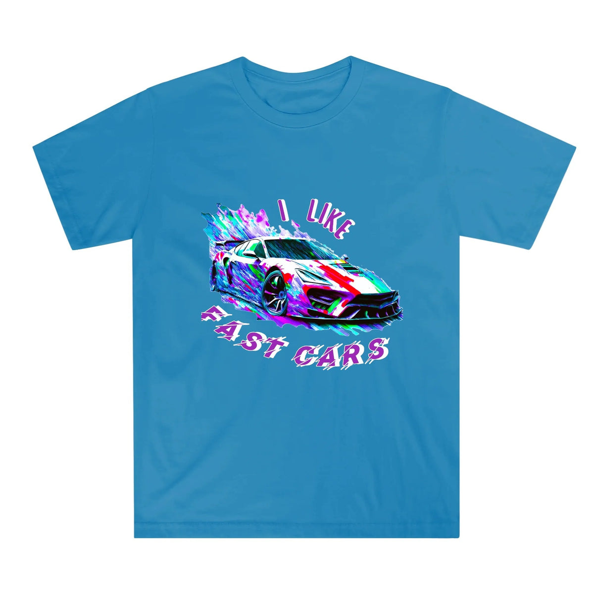 Kid's I LIKE Fast Cars Round Neck Graphic T-shirt