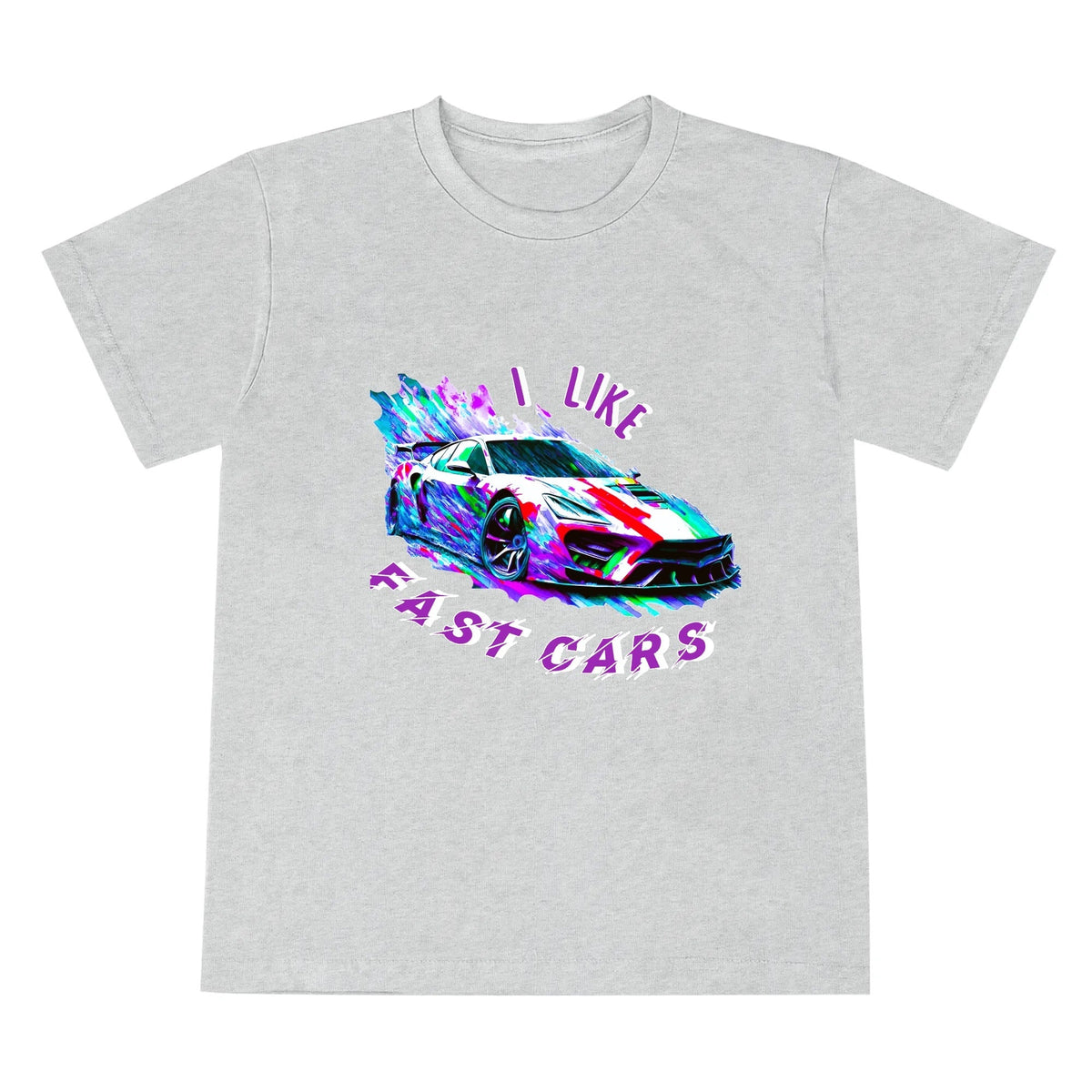 Kid's I LIKE Fast Cars Round Neck Graphic T-shirt