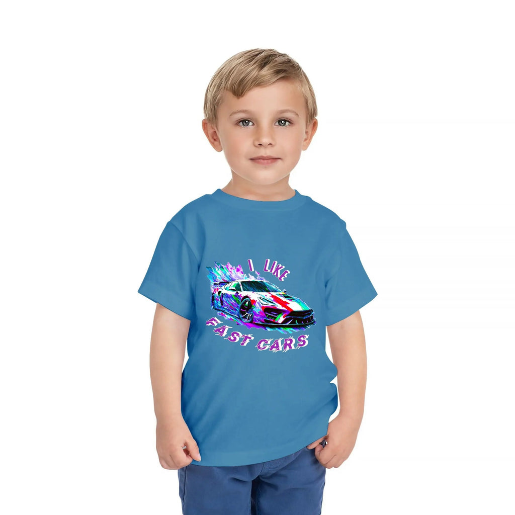 Kid's I LIKE Fast Cars Round Neck Graphic T-shirt