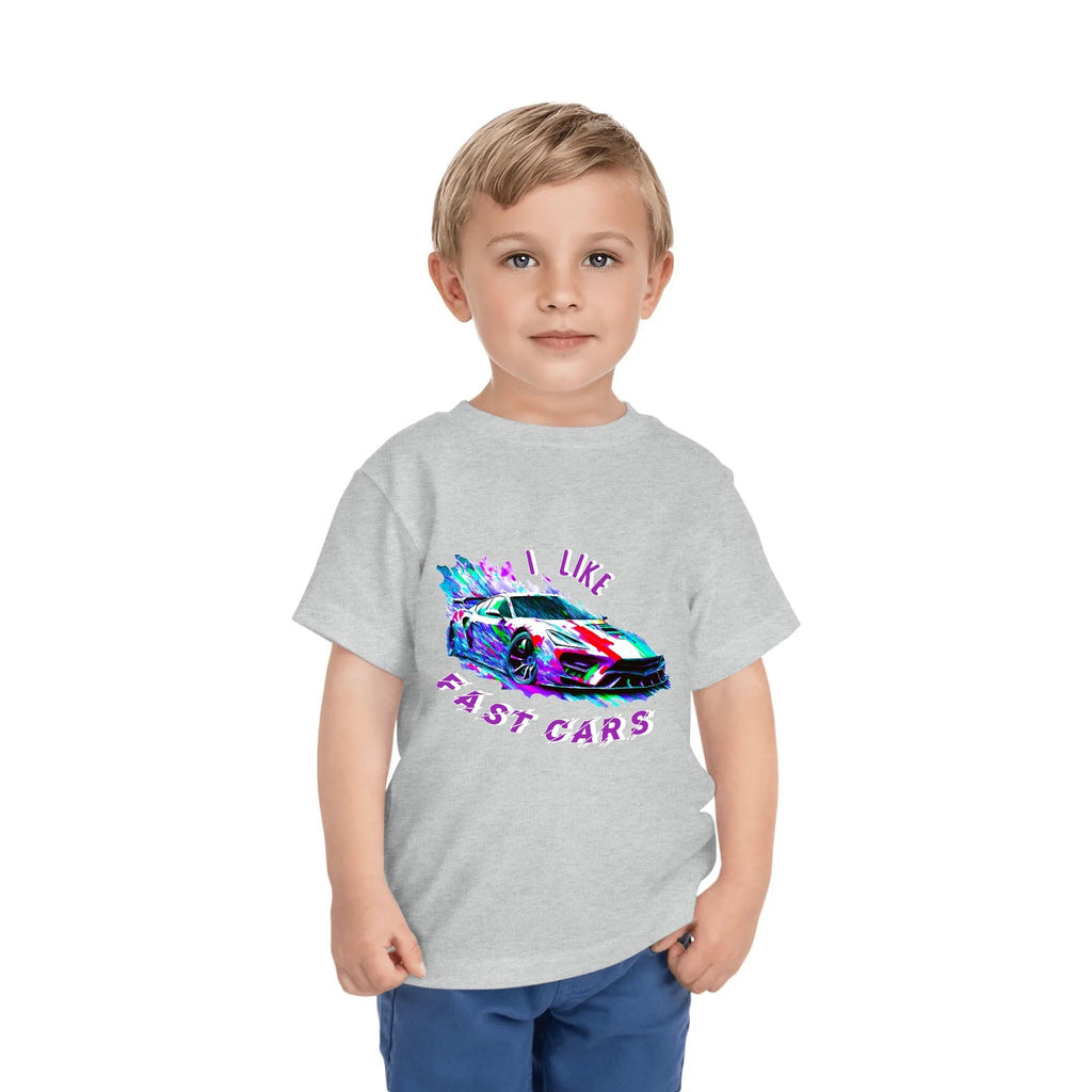 Kid's I LIKE Fast Cars Round Neck Graphic T-shirt