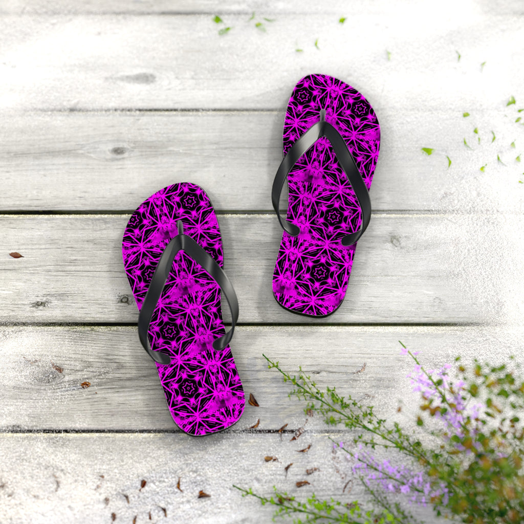 Purple Star Pattern Flip Flops for Women