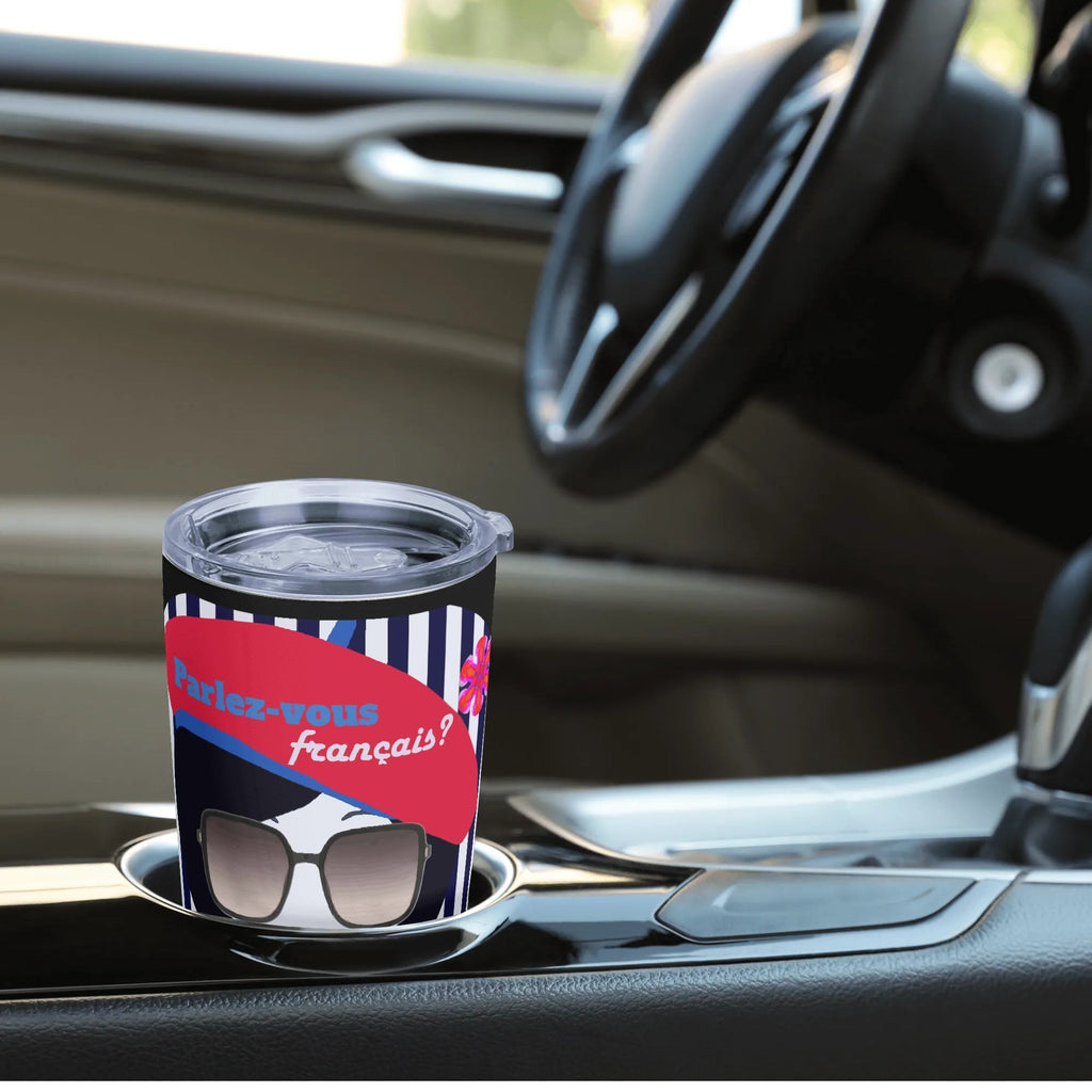Parlez-vous Francais? French Girl Stainless Steel 20oz Travel Tumbler (Made in USA)