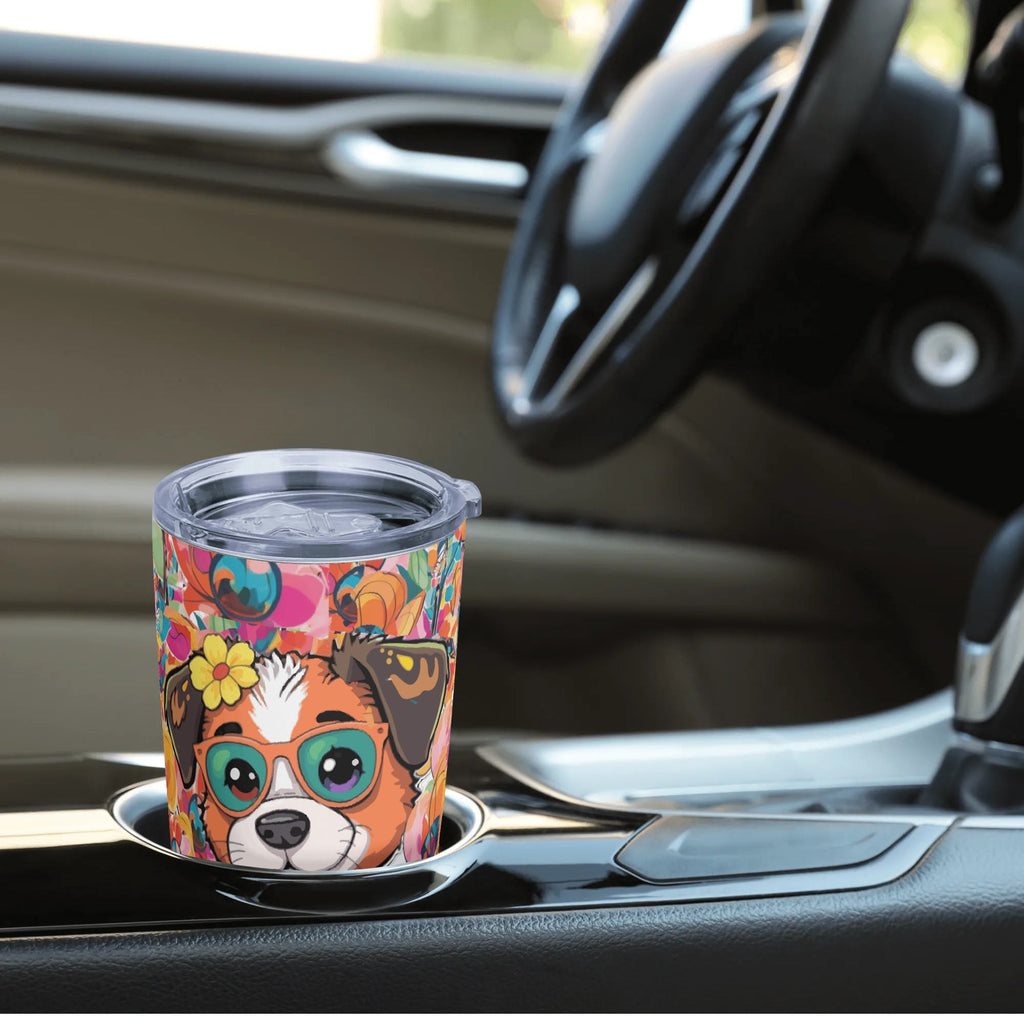Whimsical Dog with Glasses Stainless Steel 20oz Travel Tumbler (Made in USA)
