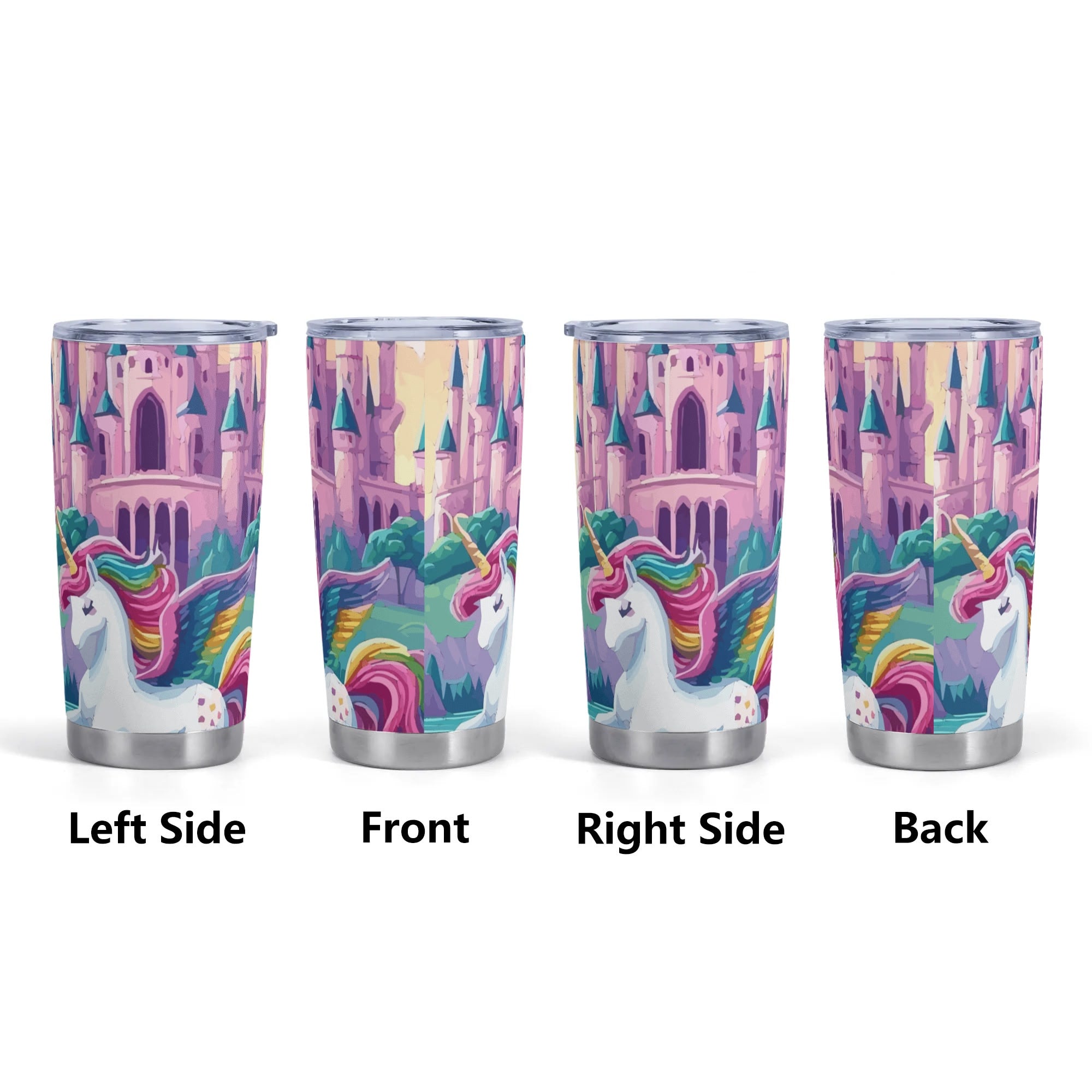 Unicorn Fantasy Castle Stainless Steel 20oz Travel Tumbler (Made in USA)