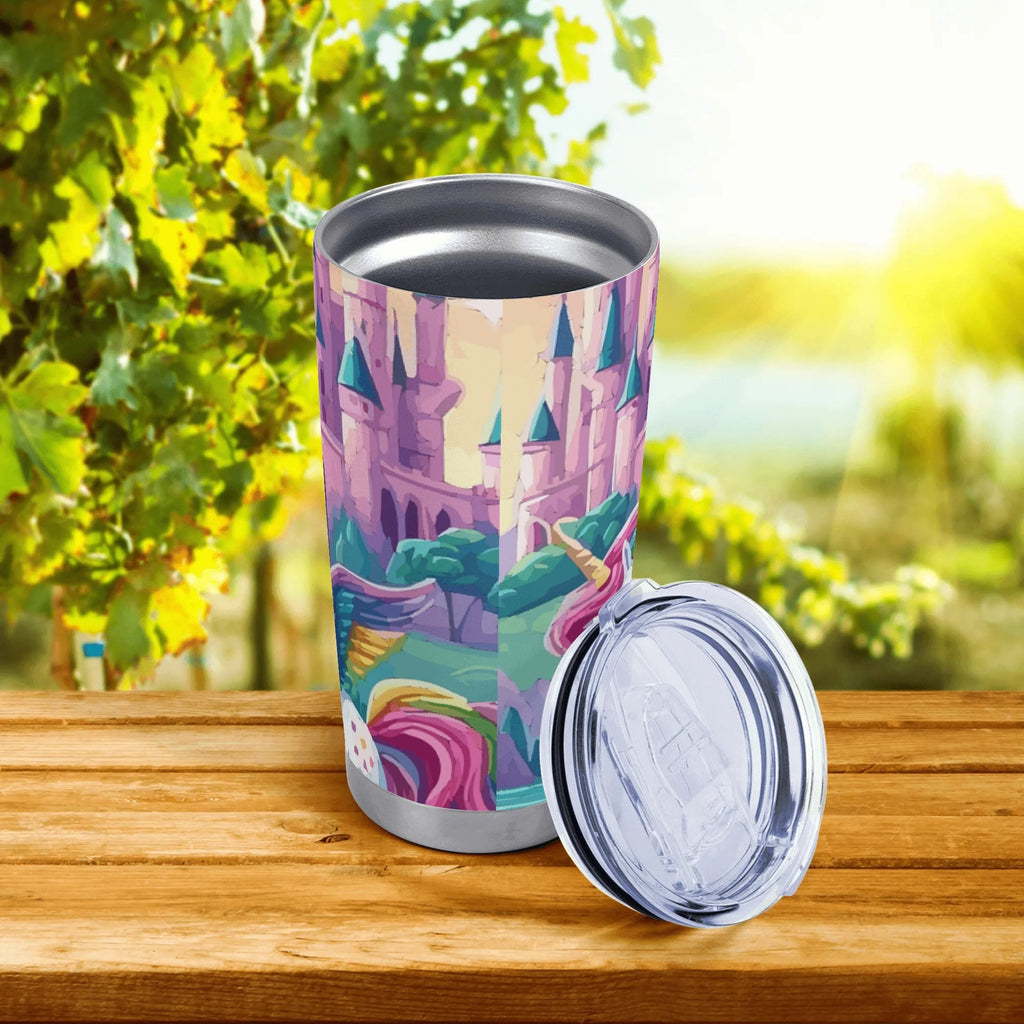 Unicorn Fantasy Castle Stainless Steel 20oz Travel Tumbler (Made in USA)