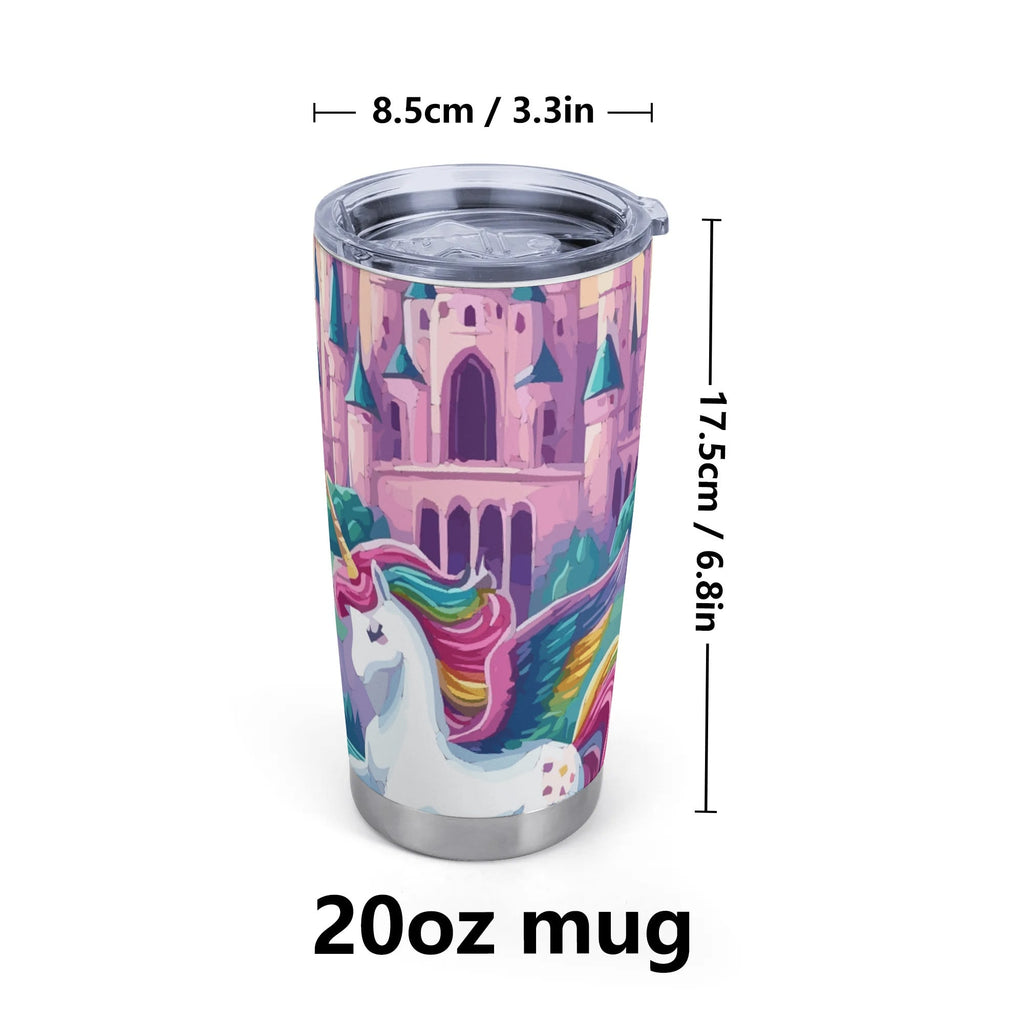 Unicorn Fantasy Castle Stainless Steel 20oz Travel Tumbler (Made in USA)
