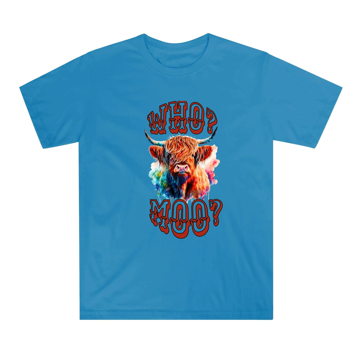 Who? Moo? Highland Cow Kids Crew Neck T-shirt