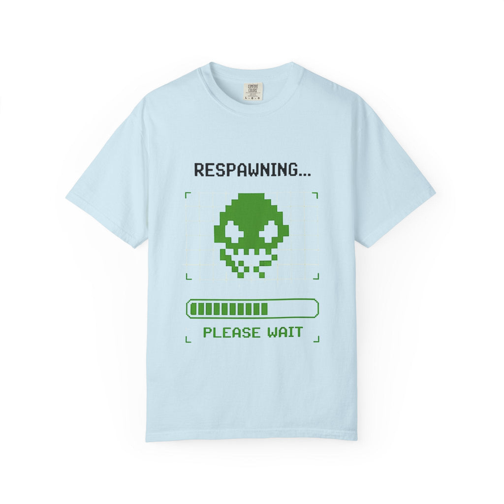 Respawning... Please Wait T-Shirt - Pixel Alien Gamer Tee