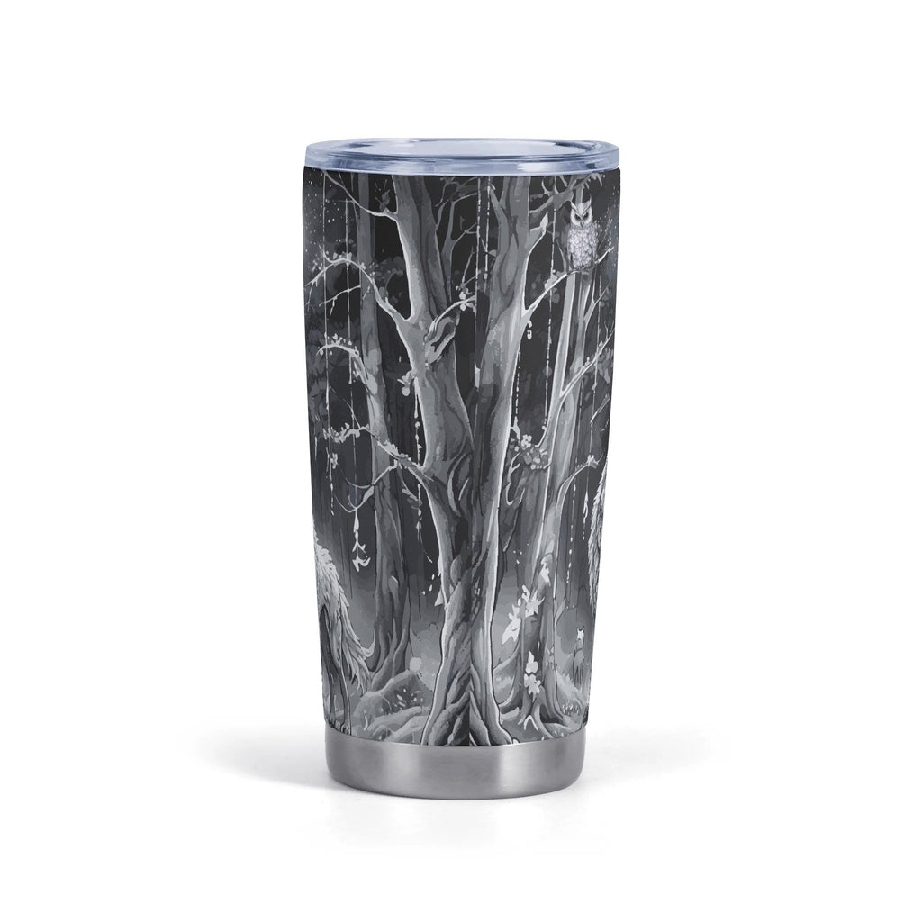 Ethereal Wolf in the Moonlight Stainless Steel 20oz Car Tumbler (Made in USA )