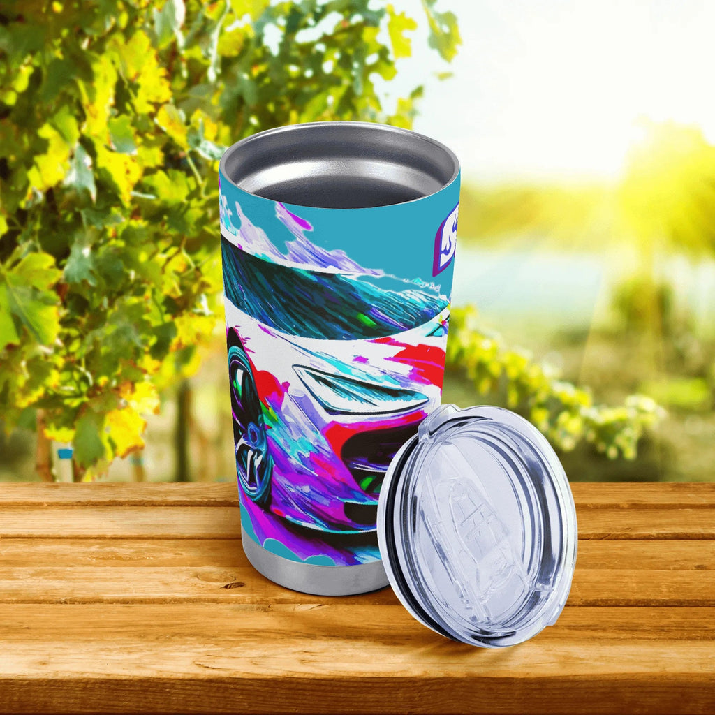 Fast Car with Speed Stainless Steel 20oz Car Tumbler (Made in USA)