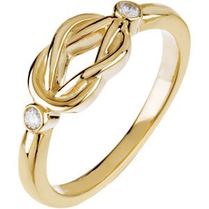 14K Yellow Gold .06 CTW Natural Diamond Knot Ring