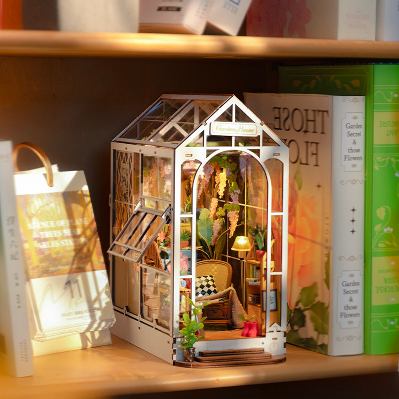 DIY Book Nook Kit – Garden House Bookshelf Insert Decoration