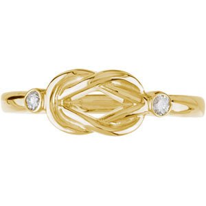 14K Yellow Gold .06 CTW Natural Diamond Knot Ring