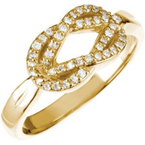 14K Yellow Gold 1/5 CTW Natural Diamond Knot Ring