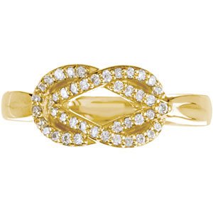 14K Yellow Gold 1/5 CTW Natural Diamond Knot Ring