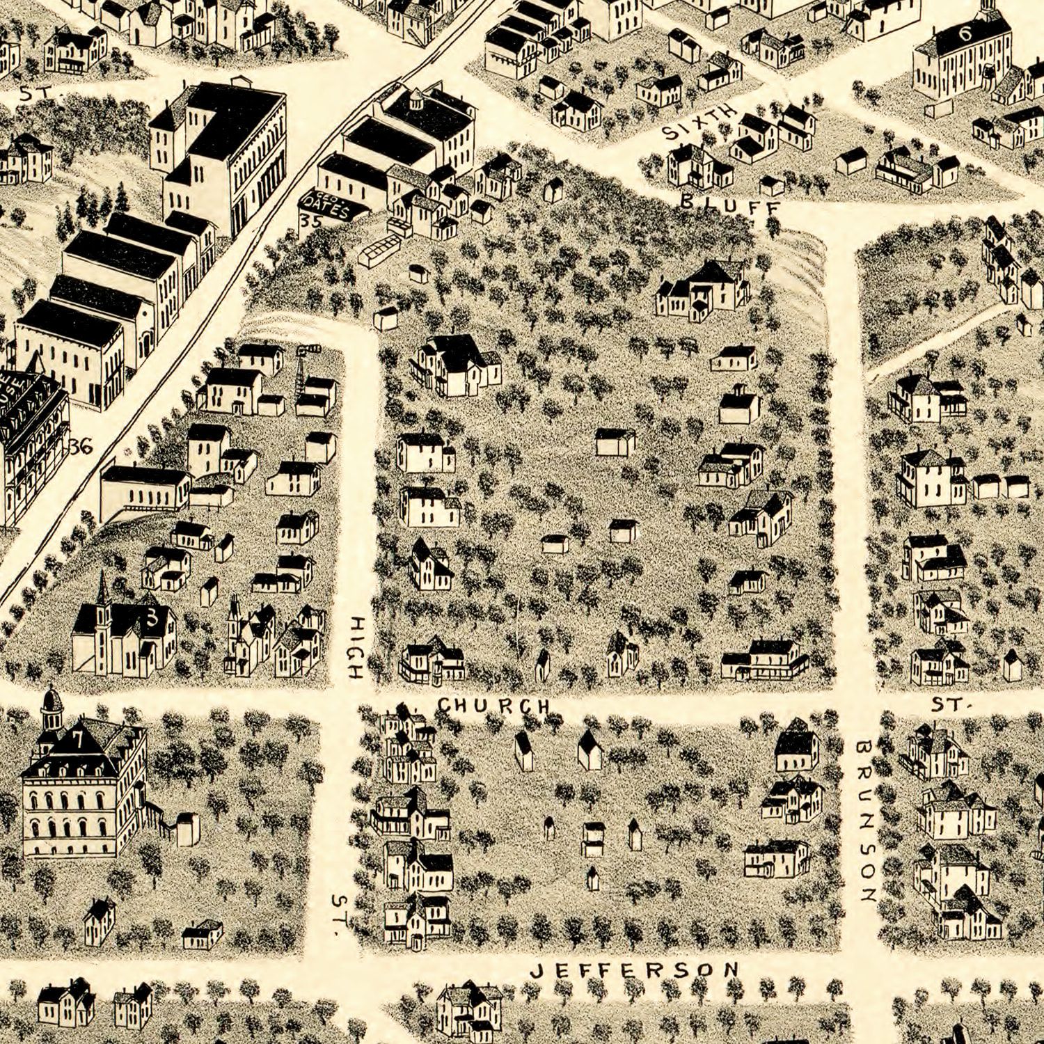 Vintage Map of Benton Harbor, Michigan 1889