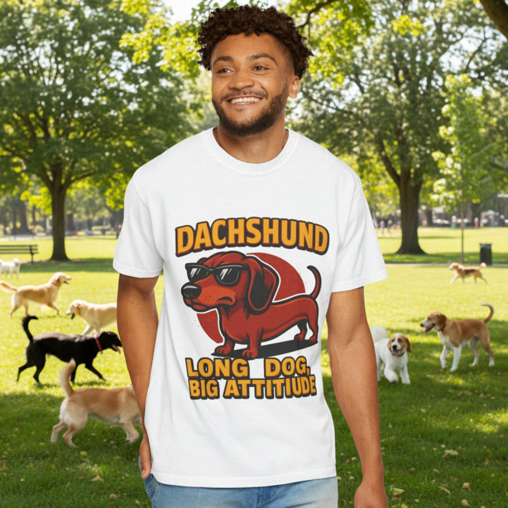 Dachshund T-Shirt - "Long Dog, Big Attitude" Graphic Tee