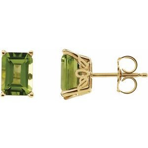 14K Yellow Gold Natural Peridot Earrings