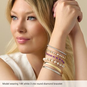 1 Ctw Lab-Grown Diamond Flexible Half Bangle Bracelet