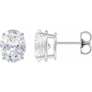 14K White Gold 2 CTW Lab-Grown Diamond Earrings