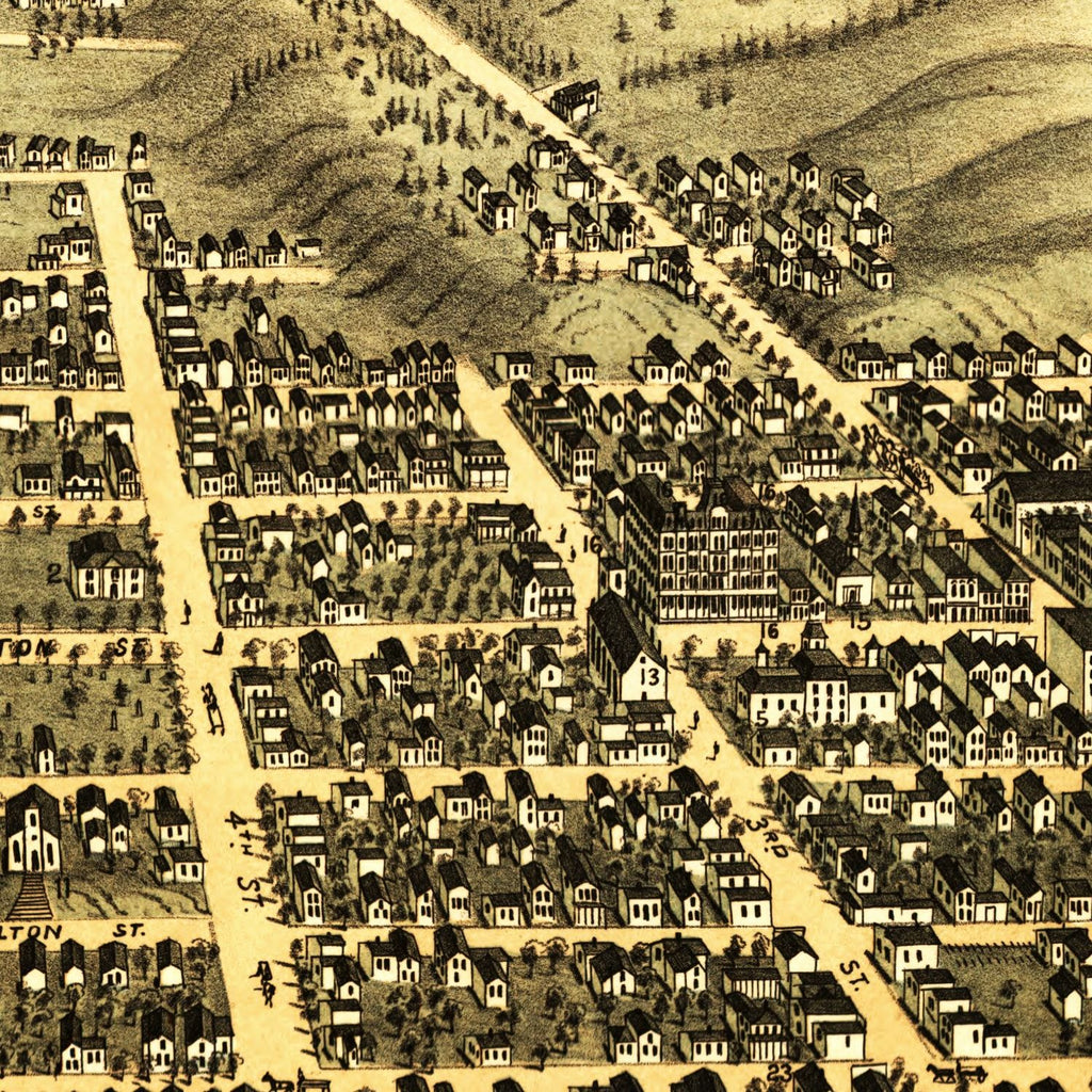 Vintage Map of Grand Haven, Michigan 1874