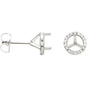 14K X1 White Gold 5.5 mm Round 1/6 CTW Natural Diamond Semi-Set Earrings