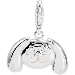 Sterling Silver Floppy Ear Dog Charm/Pendant