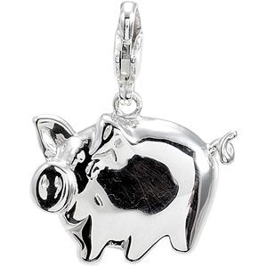 Sterling Silver Pig Charm/Pendant